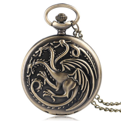 Retro Bronze Game of Thrones Pocket Watch