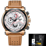 Men Watch Leather Automatic date Waterproo watches