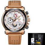 Men Watch Leather Automatic date Waterproo watches