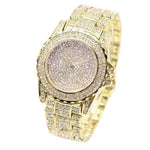 Golden New Clock gold Fashion Men watch Diamonds Stainless