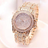 Golden New Clock gold Fashion Men watch Diamonds Stainless