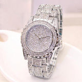 Golden New Clock gold Fashion Men watch Diamonds Stainless