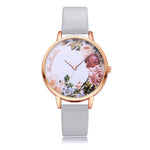 Fashion Womens Watch Girls Flower Dial Leather Band  Wrist Watches