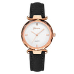 Golden Exquisite Ladies Women Leather Ladies Wrist watch