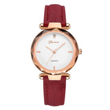 Golden Exquisite Ladies Women Leather Ladies Wrist watch