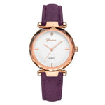Golden Exquisite Ladies Women Leather Ladies Wrist watch