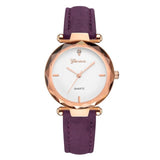 Golden Exquisite Ladies Women Leather Ladies Wrist watch
