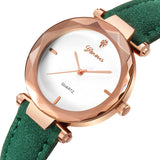 Golden Exquisite Ladies Women Leather Ladies Wrist watch