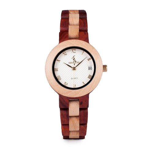 BOBO BIRD Rose Sandal Wood Watch Women