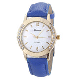 Luxury Brand Leather Crystal Quartz Watch Women