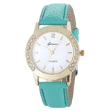 Luxury Brand Leather Crystal Quartz Watch Women