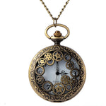 Retro Bronze Gear Hollow Pocket Watches