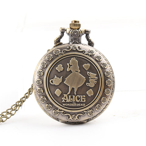 Alice Theme Bronze Pocket Watches