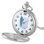 Fashion Silver Attack on Titan Quartz Pocket Watch