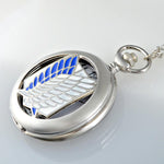 Fashion Silver Attack on Titan Quartz Pocket Watch