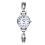 Silver Watches Women Steel Diamond Bracelet Watch