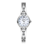 Silver Watches Women Steel Diamond Bracelet Watch