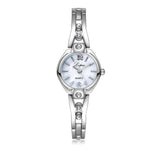 Silver Watches Women Steel Diamond Bracelet Watch