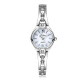 Silver Watches Women Steel Diamond Bracelet Watch