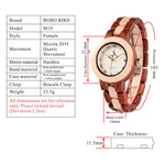 BOBO BIRD Rose Sandal Wood Watch Women