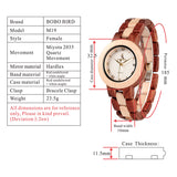 BOBO BIRD Rose Sandal Wood Watch Women