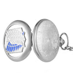 Fashion Silver Attack on Titan Quartz Pocket Watch