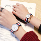 Fashion Canvas Couple Quartz Watches Men Women