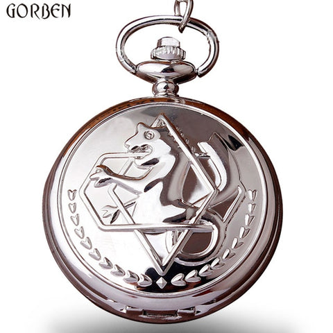 Unique Silver Fullmetal Alchemist Pocket Watch