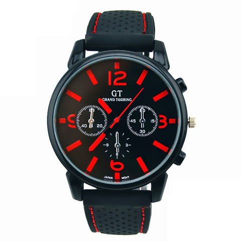 Mens Fashion Casual Rubber Stainless Watches